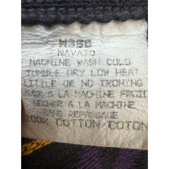 Vintage Navajo Tribal Throw Knit Blanket cotton Made In USA Reversible 62x48” - Picture 10 of 16